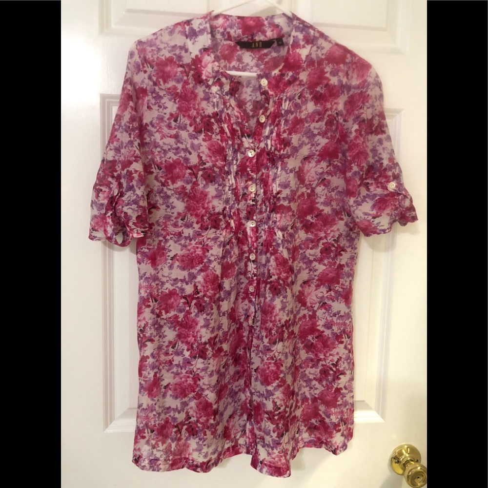 Floral shirt dress